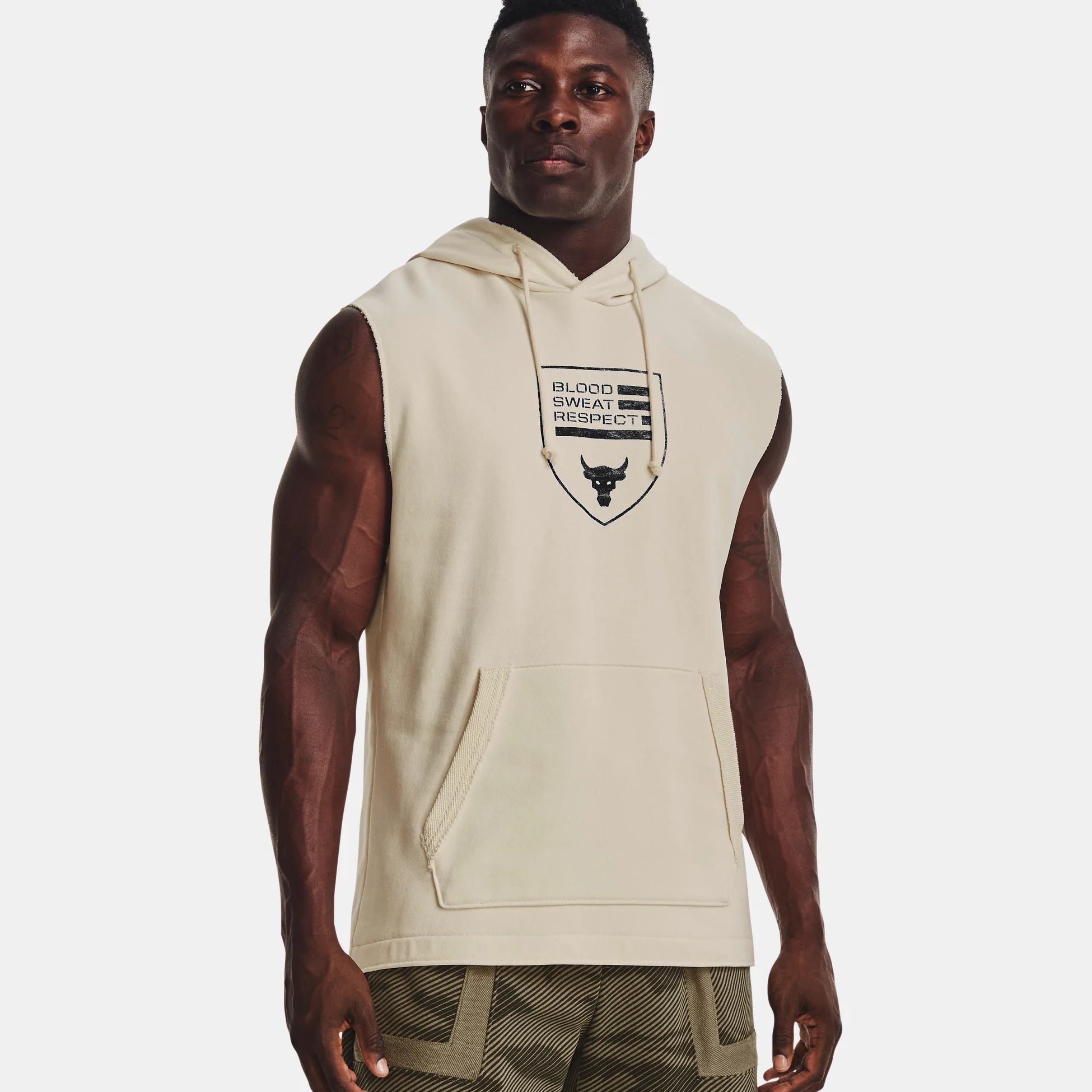 Hanorace & Pulovere -  under armour Project Rock Heavyweight Terry Sleeveless Hoodie